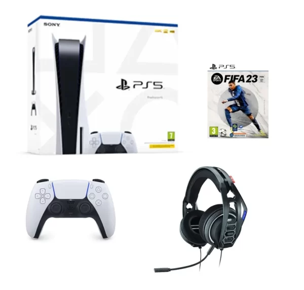 PLAYSTATION 5+ MANETTE PS5+ JEU FIFA23 PS5+ CASQUE PS5